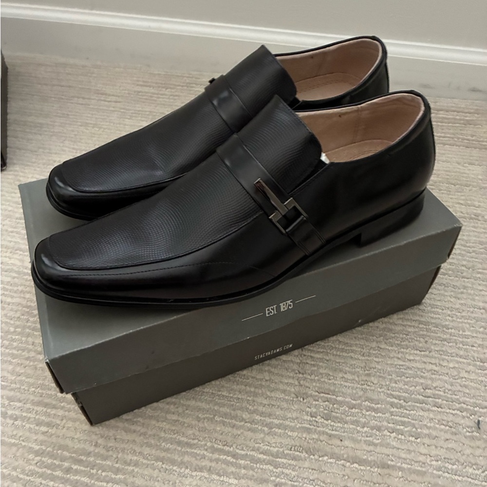 Stacy Adams Black Leather Loafers